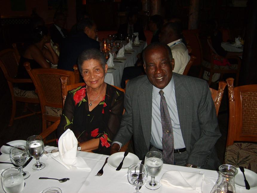The late Dr. Lynden Bryan and Mrs. Bryan seated together at a JVMA dinner